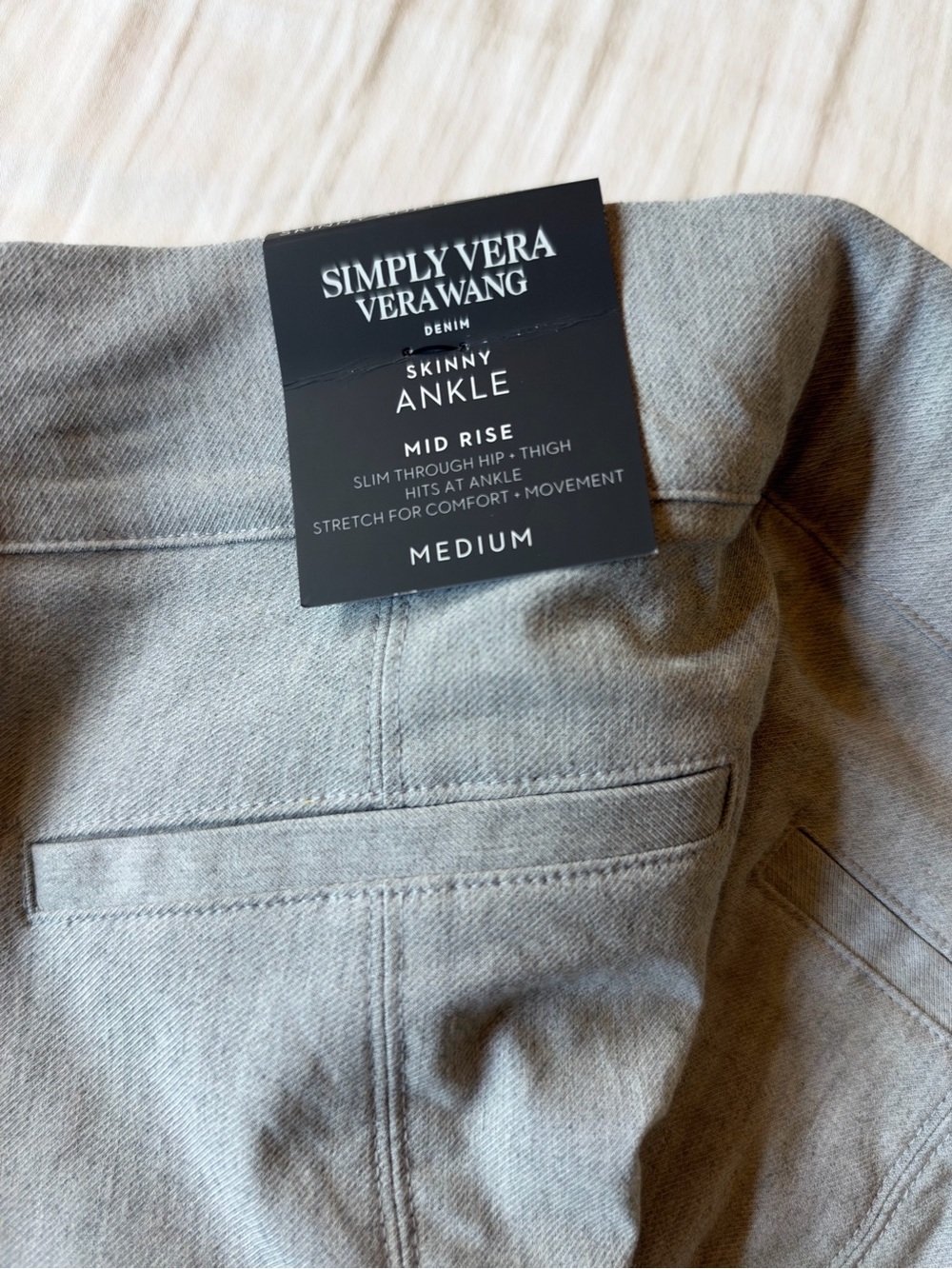 Simply Vera Vera Wang Gray Skinny Ankle Jeans - Mid Rise